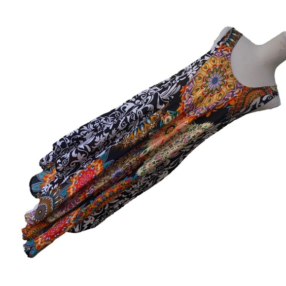 7 Island // Beach Party Dress 100% Rayon Sleeveless multi-patterned - Picture 3 of 10